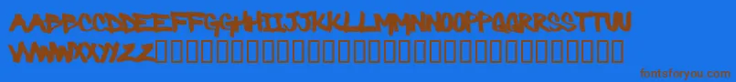 Barbaric Font – Brown Fonts on Blue Background