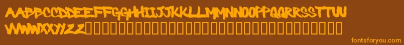 Barbaric Font – Orange Fonts on Brown Background