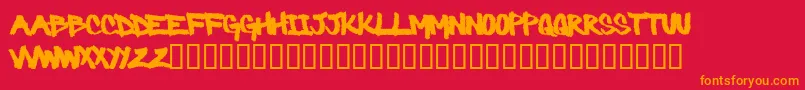 Barbaric Font – Orange Fonts on Red Background