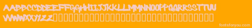 Barbaric Font – Pink Fonts on Orange Background