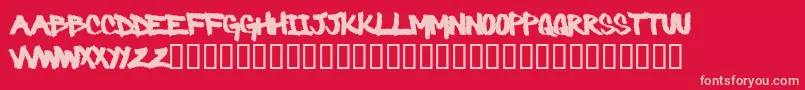 Barbaric Font – Pink Fonts on Red Background