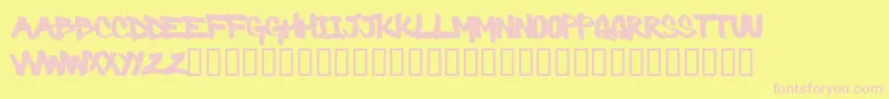Barbaric Font – Pink Fonts on Yellow Background