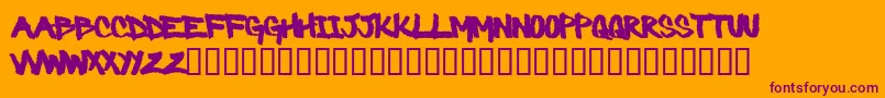 Barbaric Font – Purple Fonts on Orange Background
