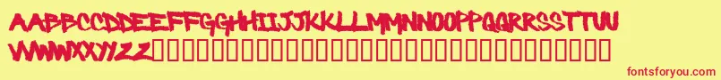Barbaric Font – Red Fonts on Yellow Background