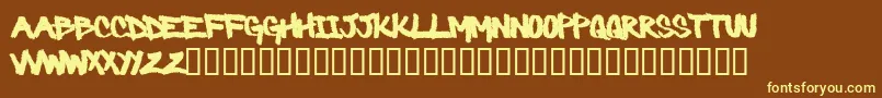 Barbaric Font – Yellow Fonts on Brown Background