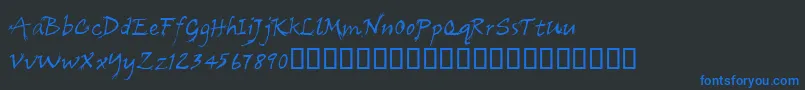 Cfarbre-fontti – siniset fontit mustalla taustalla