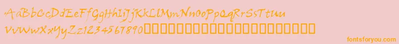 Cfarbre Font – Orange Fonts on Pink Background