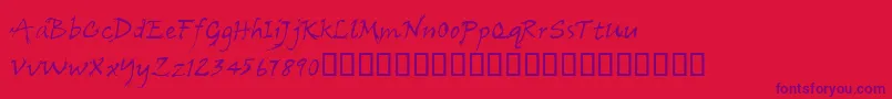 Fonte Cfarbre – fontes roxas em um fundo vermelho