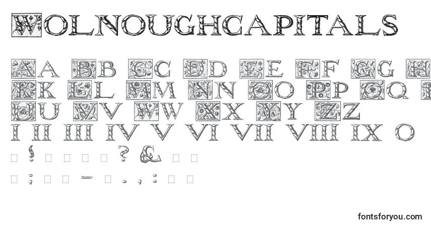 Шрифт Wolnoughcapitals – алфавит, цифры, специальные символы