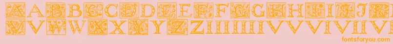 Wolnoughcapitals-Schriftart – Orangefarbene Schriften auf rosa Hintergrund