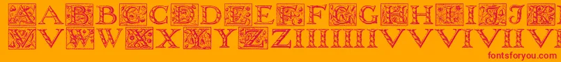 Wolnoughcapitals Font – Red Fonts on Orange Background