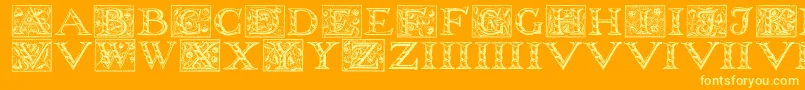 フォントWolnoughcapitals – オレンジの背景に黄色の文字