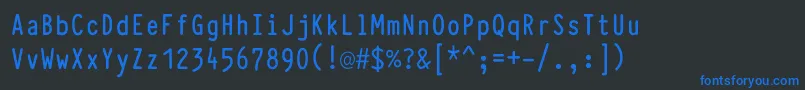 Шрифт TypewcondBold – синие шрифты на чёрном фоне