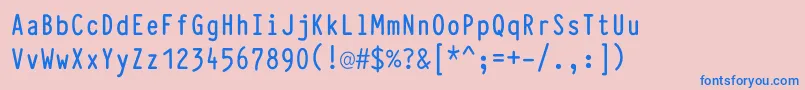TypewcondBold-fontti – siniset fontit vaaleanpunaisella taustalla