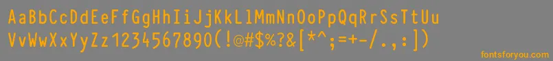 フォントTypewcondBold – オレンジの文字は灰色の背景にあります。