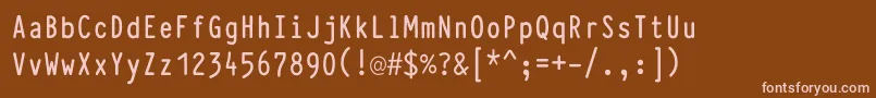 Fonte TypewcondBold – fontes rosa em um fundo marrom
