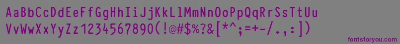 TypewcondBold Font – Purple Fonts on Gray Background