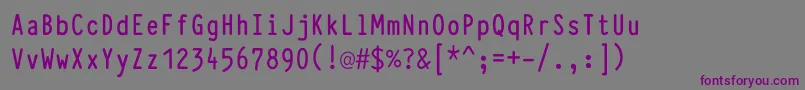 フォントTypewcondBold – 紫色のフォント、灰色の背景