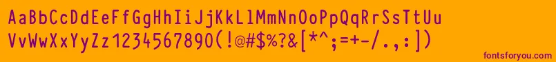TypewcondBold Font – Purple Fonts on Orange Background