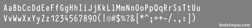 Fonte TypewcondBold – fontes brancas em um fundo cinza