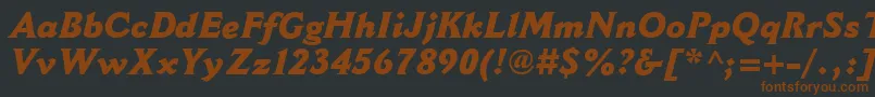 CantoriaMtExtraboldItalic Font – Brown Fonts on Black Background
