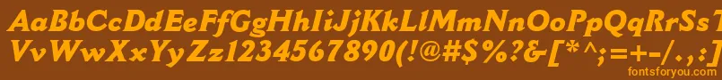 CantoriaMtExtraboldItalic Font – Orange Fonts on Brown Background