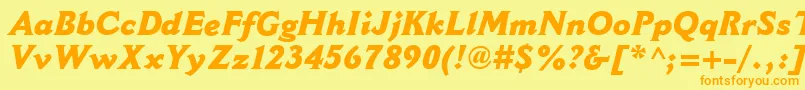 CantoriaMtExtraboldItalic Font – Orange Fonts on Yellow Background