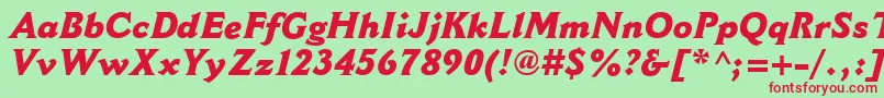 CantoriaMtExtraboldItalic Font – Red Fonts on Green Background