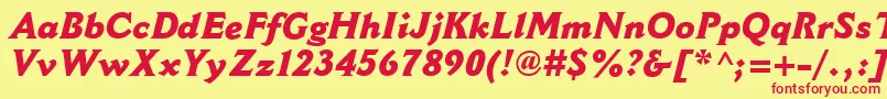 フォントCantoriaMtExtraboldItalic – 赤い文字の黄色い背景