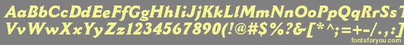 CantoriaMtExtraboldItalic-Schriftart – Gelbe Schriften auf grauem Hintergrund