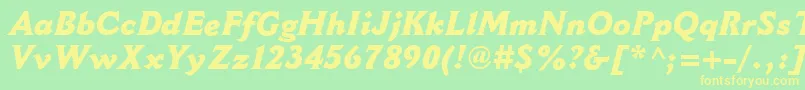 CantoriaMtExtraboldItalic Font – Yellow Fonts on Green Background
