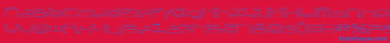 Thunder2v2o-Schriftart – Blaue Schriften auf rotem Hintergrund