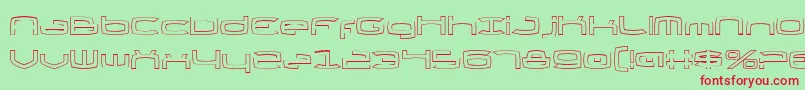 フォントThunder2v2o – 赤い文字の緑の背景