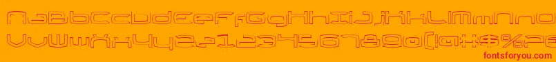 Thunder2v2o-Schriftart – Rote Schriften auf orangefarbenem Hintergrund