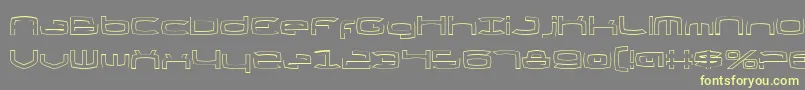 Thunder2v2o-Schriftart – Gelbe Schriften auf grauem Hintergrund