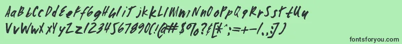Шрифт Zombiechecklistv4 – чёрные шрифты на зелёном фоне