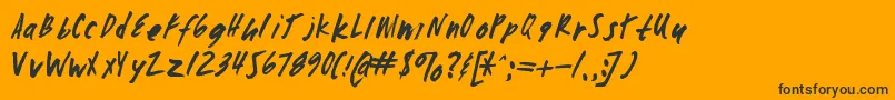 Zombiechecklistv4-Schriftart – Schwarze Schriften auf orangefarbenem Hintergrund
