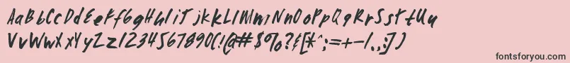 フォントZombiechecklistv4 – ピンクの背景に黒い文字