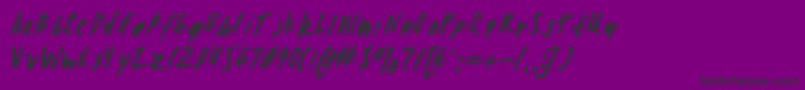 Zombiechecklistv4-Schriftart – Schwarze Schriften auf violettem Hintergrund