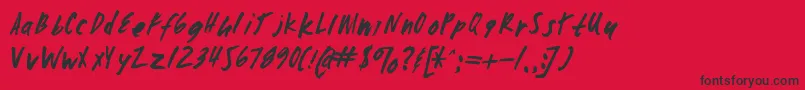 Zombiechecklistv4-Schriftart – Schwarze Schriften auf rotem Hintergrund