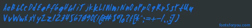 Шрифт Zombiechecklistv4 – синие шрифты на чёрном фоне