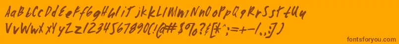 Zombiechecklistv4-fontti – ruskeat fontit oranssilla taustalla
