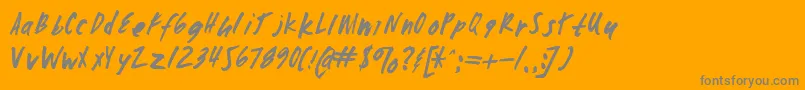 Zombiechecklistv4-fontti – harmaat kirjasimet oranssilla taustalla