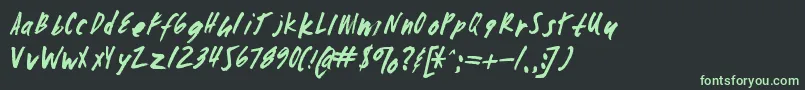 Zombiechecklistv4-fontti – vihreät fontit mustalla taustalla