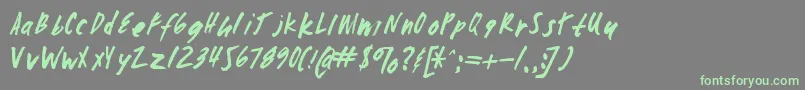 Zombiechecklistv4-fontti – vihreät fontit harmaalla taustalla