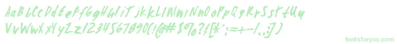 Zombiechecklistv4-fontti – vihreät fontit valkoisella taustalla