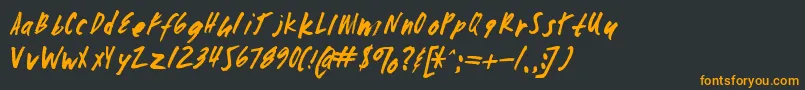 Шрифт Zombiechecklistv4 – оранжевые шрифты на чёрном фоне