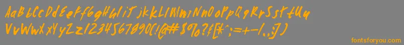 Zombiechecklistv4-fontti – oranssit fontit harmaalla taustalla