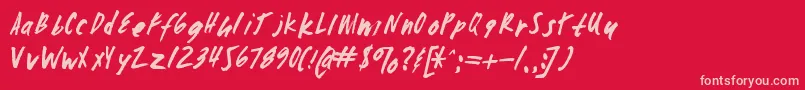 Шрифт Zombiechecklistv4 – розовые шрифты на красном фоне