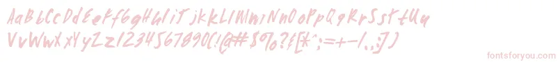 Шрифт Zombiechecklistv4 – розовые шрифты на белом фоне